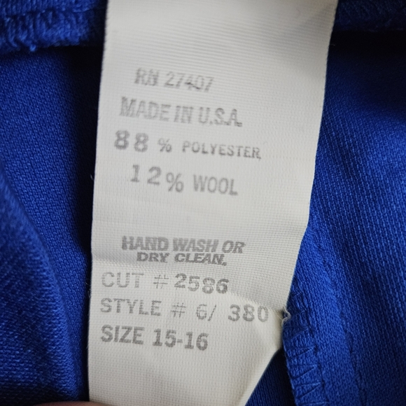 Vintage 80s Avante Garde Blue Dress M VTG 1980s Shirtdress Cobalt Wool Blend - Picture 9 of 11